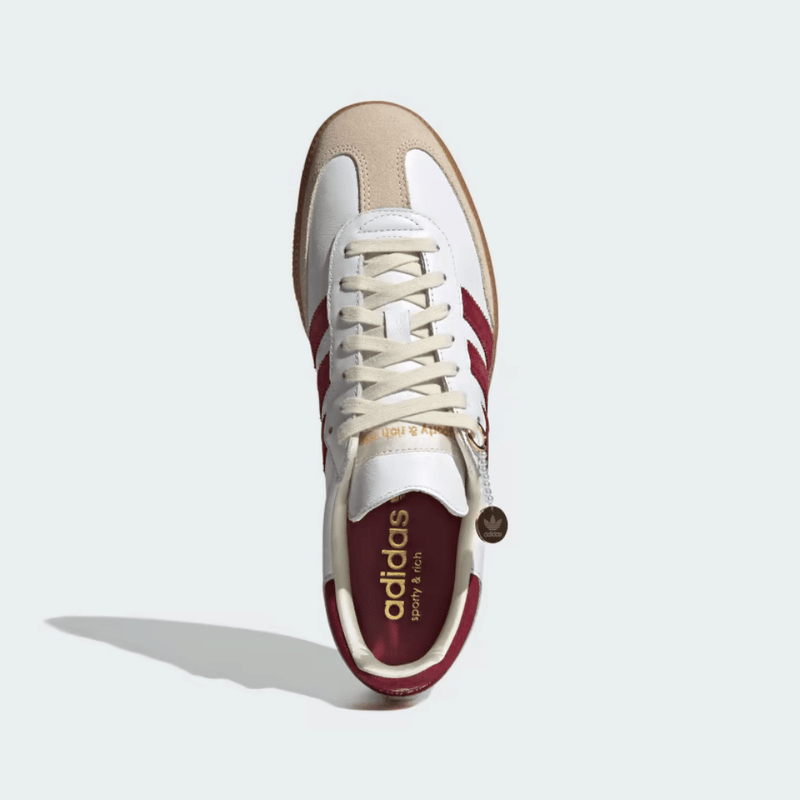 SAMBA Sporty Rich x adidas Samba OG Collegiate Burgundy–Confortável