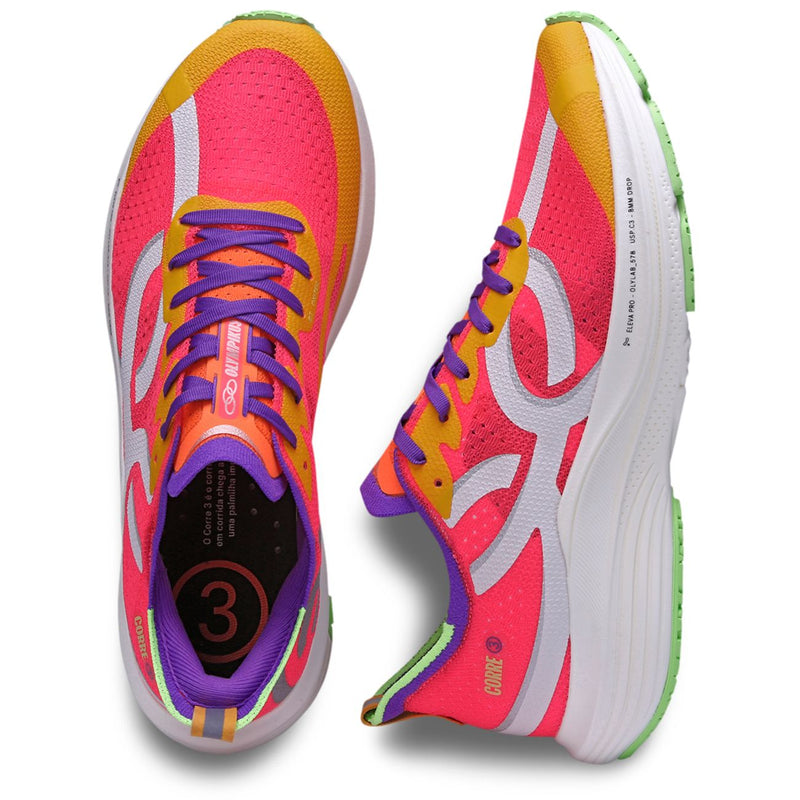 Corre 3 Preto–Rosa Chic