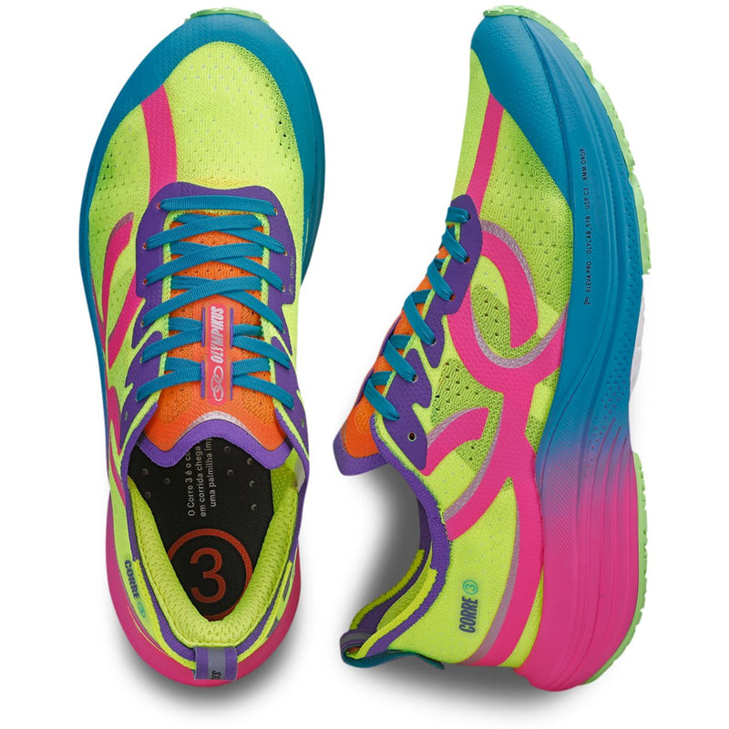 Corre 3 VerdeAzulRosa–Confortável