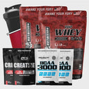 Kit 2x TOP Whey Protein 2x Bcaa 3000 50 Cpsulas 2x Creatina 100g Coqueteleira–Exclusivo