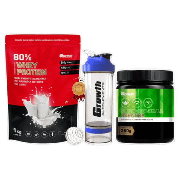 COMBO WHEY PROTEIN 1KG COQUETELEIRA CREATINA 250G–Confortável