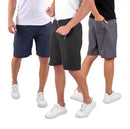 Kit 3 Bermudas Masculina Tactel Liso Academia Treino com Bolso Traseiro–Confortável