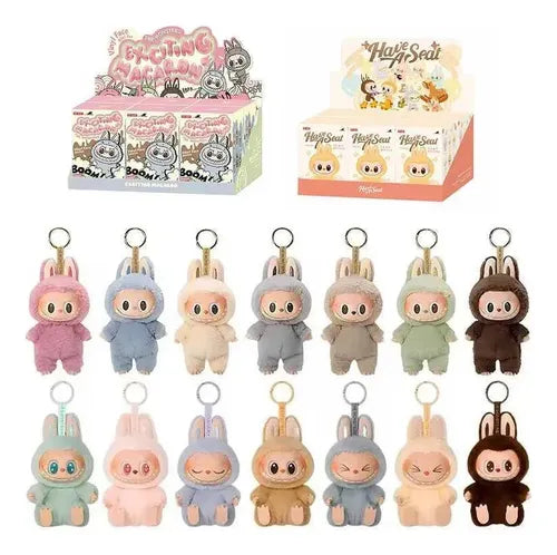 Chaveiro Real Labubu V1 V2 Blind Box Sit Party Action Popmar–Premium