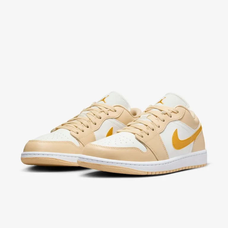 Air Jordan 1 Low Pale Vanilla White Yellow Ochre–Confortável