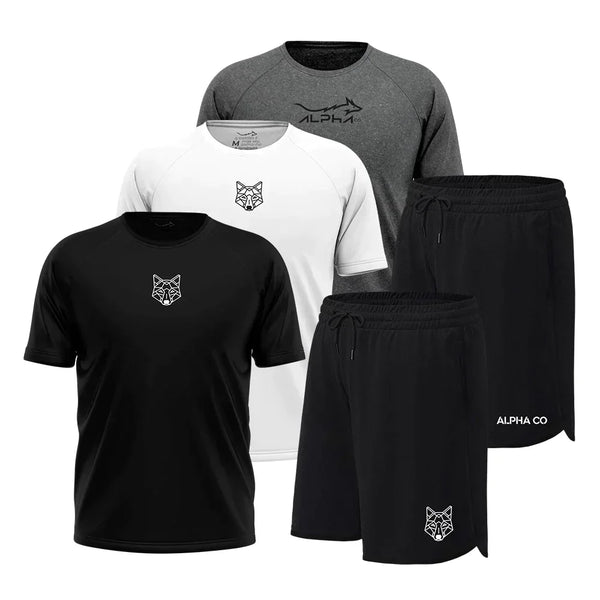 KIT 5 PEAS DRY FIT 3 CAMISETAS 2 BERMUDAS–Premium