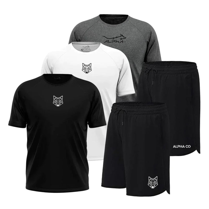 KIT 5 PEAS DRY FIT 3 CAMISETAS 2 BERMUDAS–Premium