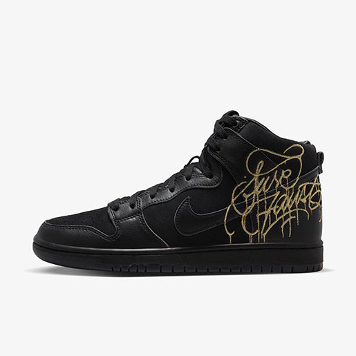SB Dunk High FAUST Black Gold–Elegante