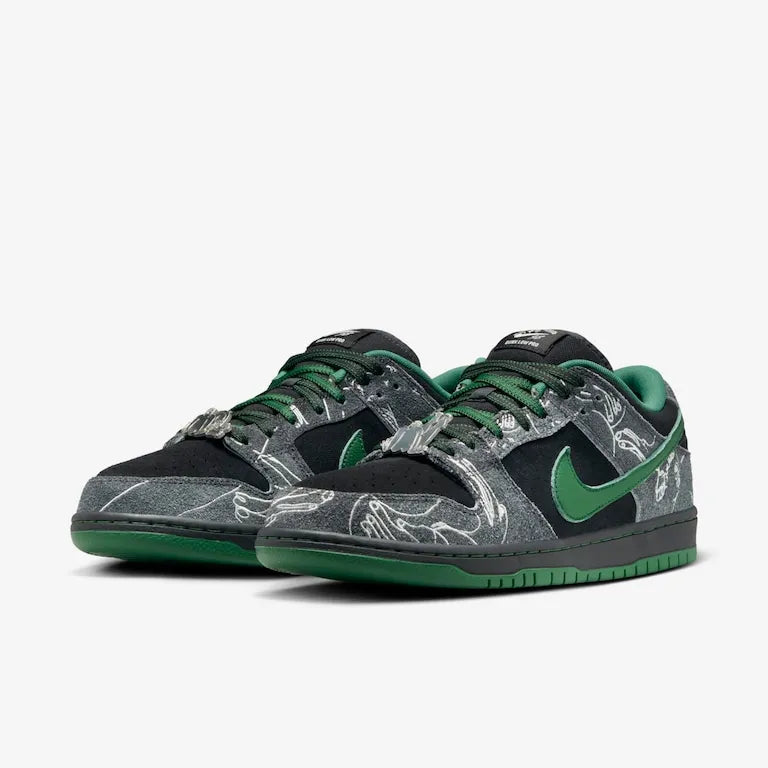 There Skateboards x SB Dunk Low Anthracite and Gorge Green–Confortável