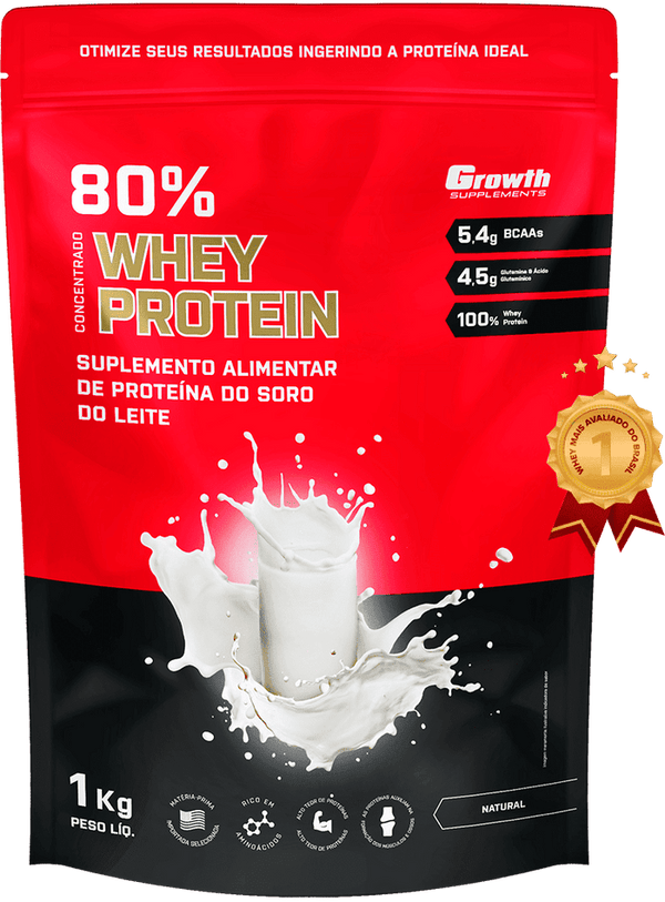 TOP WHEY PROTEIN CONCENTRADO 1KG - GROWTH SUPPLEMENTS–Premium